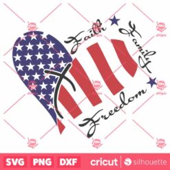 Faith Family Freedom SVG, Family Heart 4th Of July SVG, American Independence Day SVG