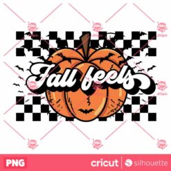 Fall Feels PNG Instant Download Pumpkin Checkered Flag