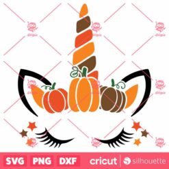 Fall Unicorn Face SVG