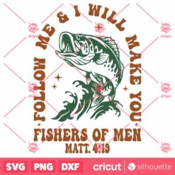 Fishers Of Men Hoodie Design SVG Retro Christian Vector Vintage Mens Bible Shirt SVG