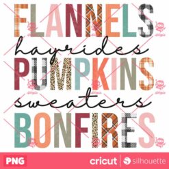 Flannels Pumpkins Bonfires Fall PNG Sublimation