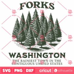 Forks Washington SVG, Twilight SVG, Outdoors SVG, Digital Design For T Shirts Stickers Tote Bags Vintage SVG