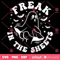 Funny Spooky Freak In The Sheets Halloween Floral Ghost SVG