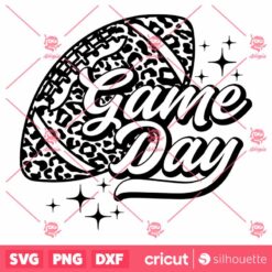 Game Day SVG Leopard Football T Shirt Bw Design SVG