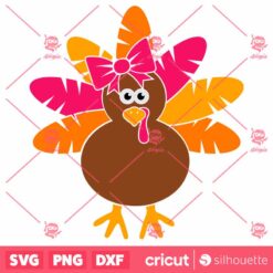 Girl Turkey SVG Thanksgiving Girls Monogram SVG