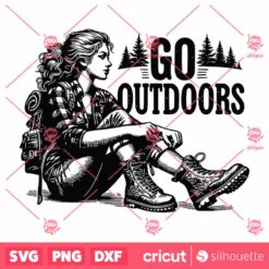 Go Outdoors SVG, Hiking SVG, Outdoors SVG, Digital Design For T Shirts Stickers Tote Bags Vintage SVG