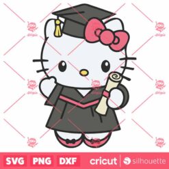 Graduate Hello Kitty SVG, Senior SVG, School SVG