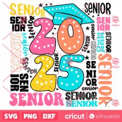 Groovy Senior 2025 Graduation School Vibes SVG