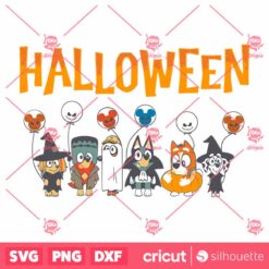 Halloween Bluey Friends Cartoon SVG