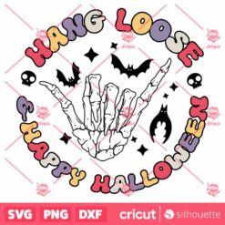 Hang Loose And Happy Halloween SVG Skeleton Hand Sign SVG