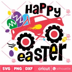 Happy Easter SVG Funny Easter Truck For Kids Design