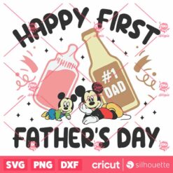 Happy First Fathers Day Mickey And Baby Disney SVG