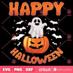 Happy Halloween Cute Ghost Jack O Lantern Halloween Family SVG