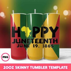 Happy Juneteenth 1865 Tumbler Wrap, 20oz Skinny Tumbler Wrap