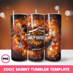 Harley Davidson Fire Tumbler Wrap, 20oz Tumbler Wrap