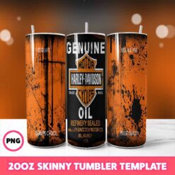 Harley Davidson Oil Grunge Tumbler Wrap, 20oz Skinny Tumbler Wra