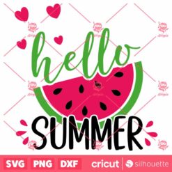 Hello Summer SVG Summer Watermelon T Shirt Design