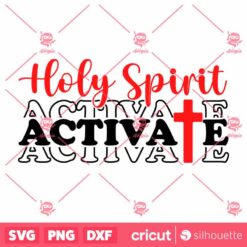 Holy Spirit Activate SVG Christmas Quote Retro Design SVG