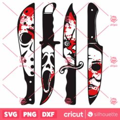 Horror Movie Characters In Knives Bloody SVG Halloween SVG