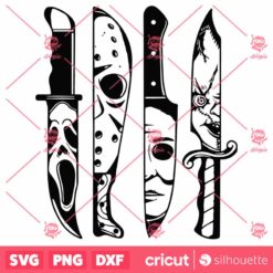 Horror Movie Characters In Knives SVG Halloween SVG