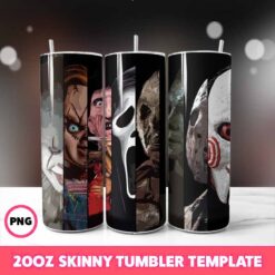 Horror Movie Facestumbler Wrap 20oz Skinny Tumbler