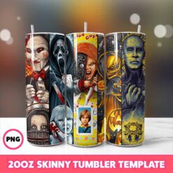 Horror Movies Character Tumbler Wrap, 20oz Tumbler Design