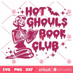 Hot Ghouls Book Club SVG Halloween Bookish SVG