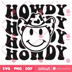 Howdy SVG, Howdy Yall SVG, Cowboy Smiley SVG, Cowboy SVG, Cowgirl SVG, Southern SVG, Western SVG