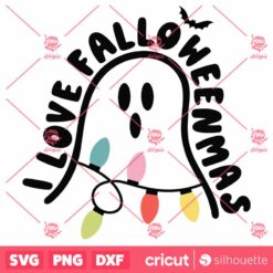 I Love Falloweenmas SVG Cute GhostSVG