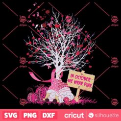 In October We Wear Pink Tree Gnome Breast Cancer Awareness SVG