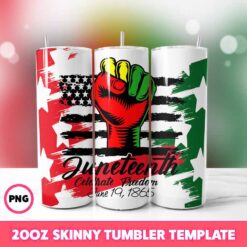 Juneteenth Celebrate Freedom Tumbler Wrap, 20oz Skinny Tumbler W