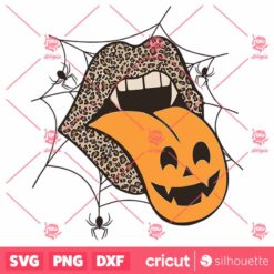 Leopard Lips Halloween Lips Vampire Mouth Pumpkin Tongue SVG