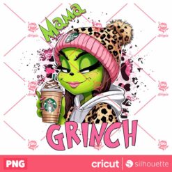 Leopard Pink Mama Grinch PNG