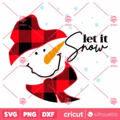 Let It Snow SVG Snowman Door Round Sign Design SVG