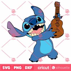 Lilo And Stitch SVG, Stitch SVG, Lilo SVG, Playing Guitar Lilo SVG