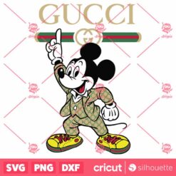 Logo Gucci Brand SVG, Fashion Brand SVG, Gucci Mickey SVG,Gucci Logo Silhouette SVG