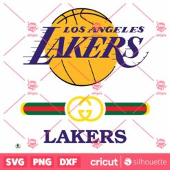 Los Angeles Lakers Gucci Fashion Logo Design PNG