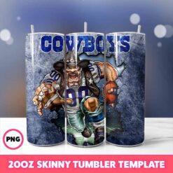 Mascot Dallas Cowboys Tumbler Wrap, 20oz Tumbler Wrap