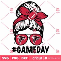 Messy Bun Atlanta Falcons SVG Atlanta Falcons Girl Messy Bun SVG