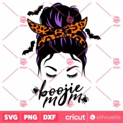 Messy Bun Boojie Mom SVG Halloween SVG