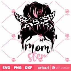 Messy Bun Momster Leopard SVG PNG Mama Halloween SVG