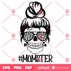 Messy Bun Momster SVG Halloween SVG