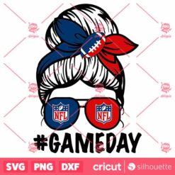 Messy Bun Nfl Football SVG Nfl Football Fan SVG