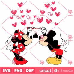 Mickey And Minnie Love Castle SVG