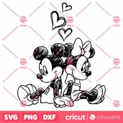 Mickey And Minnie Mouse Love Couple PNG