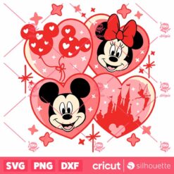 Mickey And Minnie Valentines Balloon Castle SVG