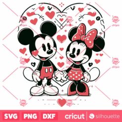 Mickey And Minnie Valentines Day Heart SVG