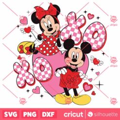 Mickey Minnie Mouse Couple Xoxo Heart SVG