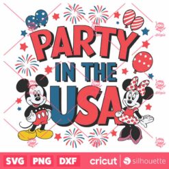 Mickey Minnie Party In The Usa SVG