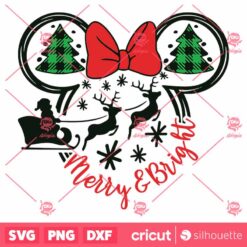 Minnie Face Christmas SVG, Merry Christmas SVG, Mickey SVG, Mickey Xmas SVG